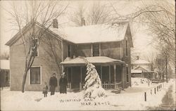 Family Home in Winter Postcard