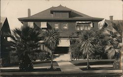 Craftsman bungalow on palm and yucca lined avenue Los Angeles, CA Postcard Postcard Postcard