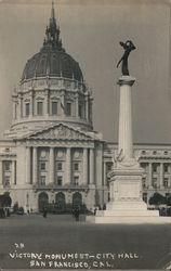 Victory Monument, City Hall San Francisco, CA Postcard Postcard Postcard