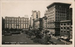 Union Square and Post St. Postcard