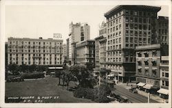 Union Square and Post Street San Francisco, CA Postcard Postcard Postcard