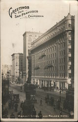 Market Street and Palace Hotel Postcard