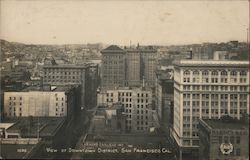 View of Downtown District Postcard