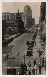 Looking up California St. San Francisco, CA Postcard Postcard Postcard