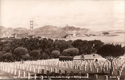 Cemetery, With Golden Gate Bridge in Background Postcard