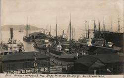 Harbor Hospital and Busy Mission Street Docks San Francisco, CA Postcard Postcard Postcard