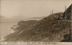 Golden Gate and S.F. Bay from the Cliff Railway Postcard