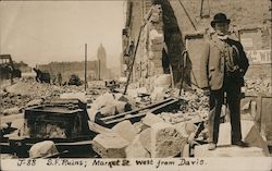 Ruins Market Street West from Davis San Francisco, CA Postcard Postcard Postcard