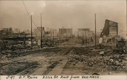 S.F. Ruins Ellis St. East from VanNess, earthquake damage San Francisco, CA Postcard Postcard Postcard