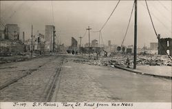 S.F. Ruins; Turk St. East from VanNess San Francisco, CA Postcard Postcard Postcard