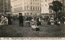 Refugees, Before the Great Fire Reached Union Square Postcard