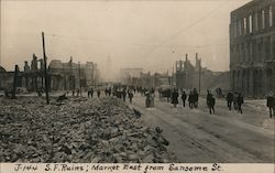 Ruins, Market East from Sansome St. Postcard