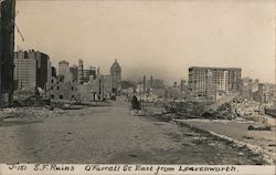 Ruins, O'Farrel St. East from Leavenworth Postcard