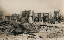 Ruins - View Towards St. Francis Hotel From Nob Hill San Francisco, CA Postcard Postcard Postcard