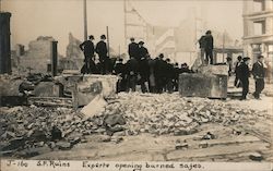 Ruins, Experts Opening Burned Safes Postcard