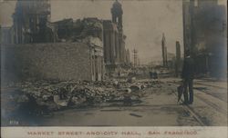 Market Street and City Hall San Francisco, CA Postcard Postcard Postcard