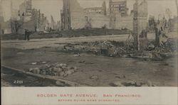 Golden Gate Avenue Before Ruins Were Dynamited Postcard