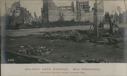 Golden Gate Avenue, Before Ruins Were Dynamited San Francisco, CA Postcard Postcard Postcard