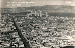 San Francisco-Oakland Bay Bridge from Twin Peaks California Postcard Postcard Postcard