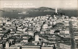 Alcatraz Island and Coit Tower From Top of Russ Building San Francisco, CA Postcard Postcard Postcard