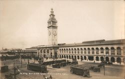 Ferry Building & Streetcars Postcard