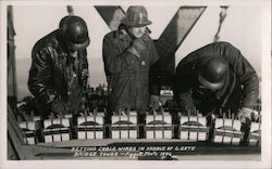 Setting Cable Wires in Saddle of Golden Gate Bridge Tower San Francisco, CA Piggot Photo Postcard Postcard Postcard