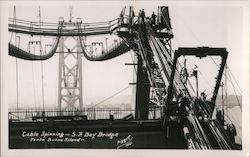 Cable Spinning, San Francisco Bay Bridge, Yarbe Buena Island Postcard