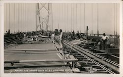 Paving the Upper Deck of San Francisco-Oakland Bay Bridge California Piggott Postcard Postcard Postcard