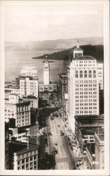 Over Market Street, aerial view Postcard