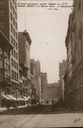 A View Looking Down Grant St. Toward Market St., Palace Hotel in Background San Francisco, CA Postcard Postcard Postcard