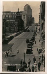 Looking up California Street San Francisco, CA Postcard Postcard Postcard