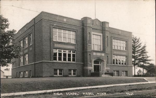 High School Mabel, MN Postcard