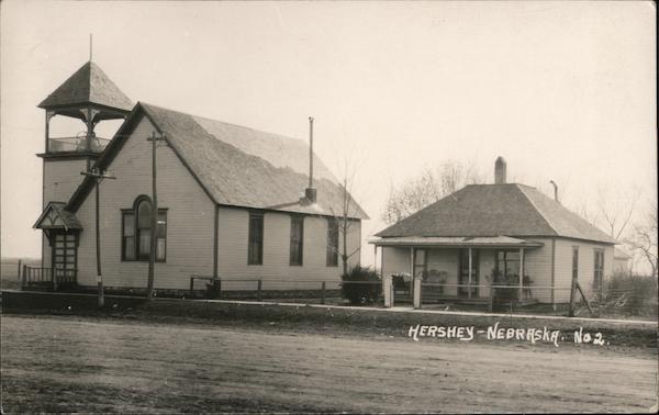 Church And Parsonage Hershey Ne Postcard