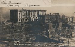 Fairmont Hotel and Flood Mansion from Nob Hill Postcard