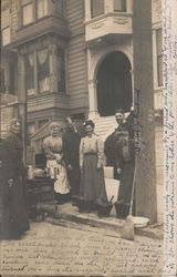 Family Photo Outside Private Residence San Francisco, CA Postcard Postcard Postcard