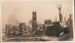 View Down California Street After Earthquake and Fire 1906 San Francisco, CA Postcard Postcard Postcard