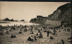 Beach Scene and Cliff House Postcard