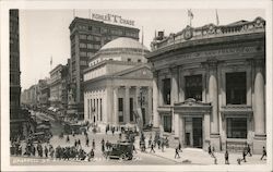 O'Farrell St. at Market & Grant - Featuring Kohler & Chase and Union Trust Company Buildings Postcard