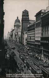 Market Street Looking Toward Ferry Building Postcard