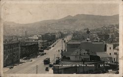 Upper Market St. & Twin Peaks, S.F. Cal. - an overhead view Postcard