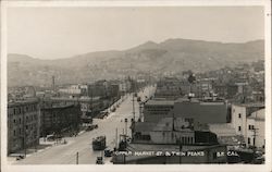 Upper Market Street & Twin Peaks San Francisco, CA Postcard Postcard Postcard