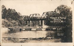 Railroad & Pontoon Bridges Elk Springs, MO Postcard Postcard Postcard