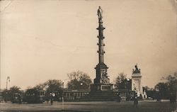 Columbus Circle, Central Park, Statue, Trolleys New York City, NY Postcard Postcard Postcard