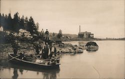 Men with Rowboats on Willamette River Lake Oswego, OR Postcard Postcard Postcard