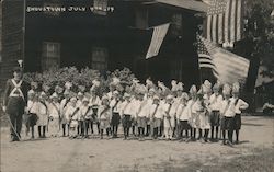 Shoustown July 4th, children in patriotic costumes Crescent, PA Postcard Postcard Postcard