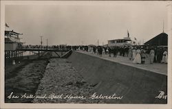 Sea Wall and Bath House Galveston, TX Postcard Postcard Postcard