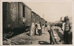 Unloading Bales of Cotton from Railroad Cars Galveston, TX Postcard Postcard Postcard