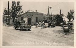 Community Public Service Building Destroyed Postcard