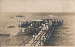 Passengers Boarding S.S. Picnic at Pavilion Dock Palacios, TX Postcard Postcard Postcard