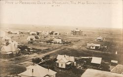 Part of Residence Section, High School in Background Postcard